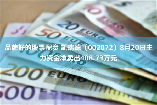 品牌好的股票配资 凯瑞德（002072）8月20日主力资金净卖出408.73万元