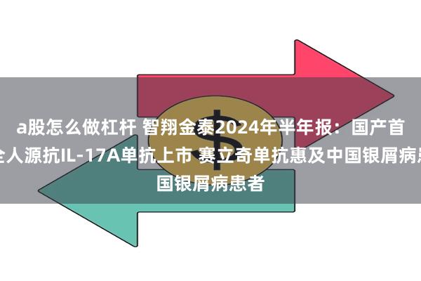 a股怎么做杠杆 智翔金泰2024年半年报：国产首个全人源抗IL-17A单抗上市 赛立奇单抗惠及中国银屑病患者