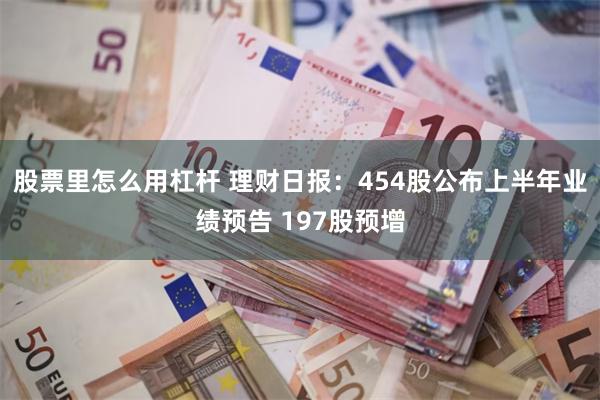 股票里怎么用杠杆 理财日报：454股公布上半年业绩预告 197股预增