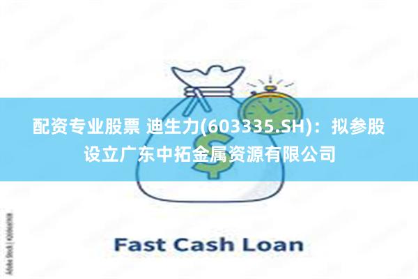配资专业股票 迪生力(603335.SH)：拟参股设立广东中拓金属资源有限公司