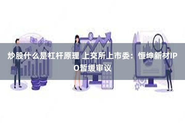 炒股什么是杠杆原理 上交所上市委：恒坤新材IPO暂缓审议